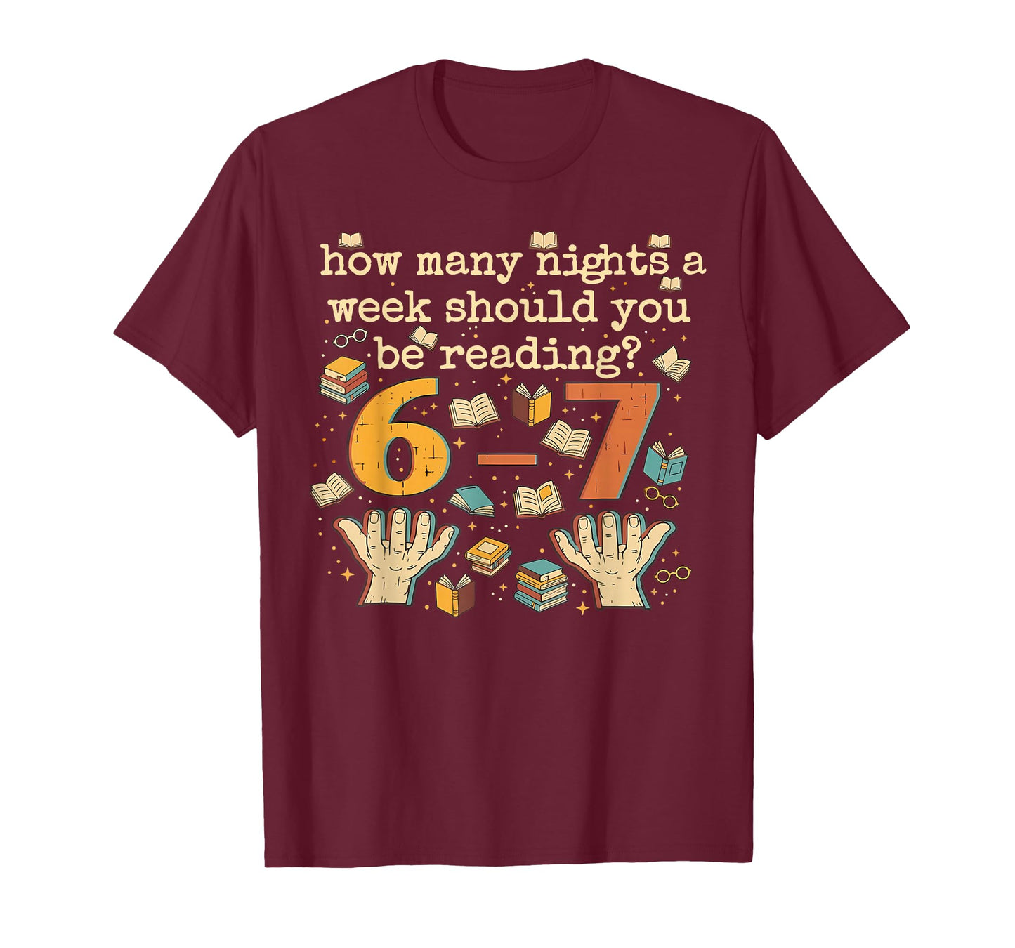 Funny Reading 67 Six Seven Meme Teacher Book Lover Retro T-Shirt