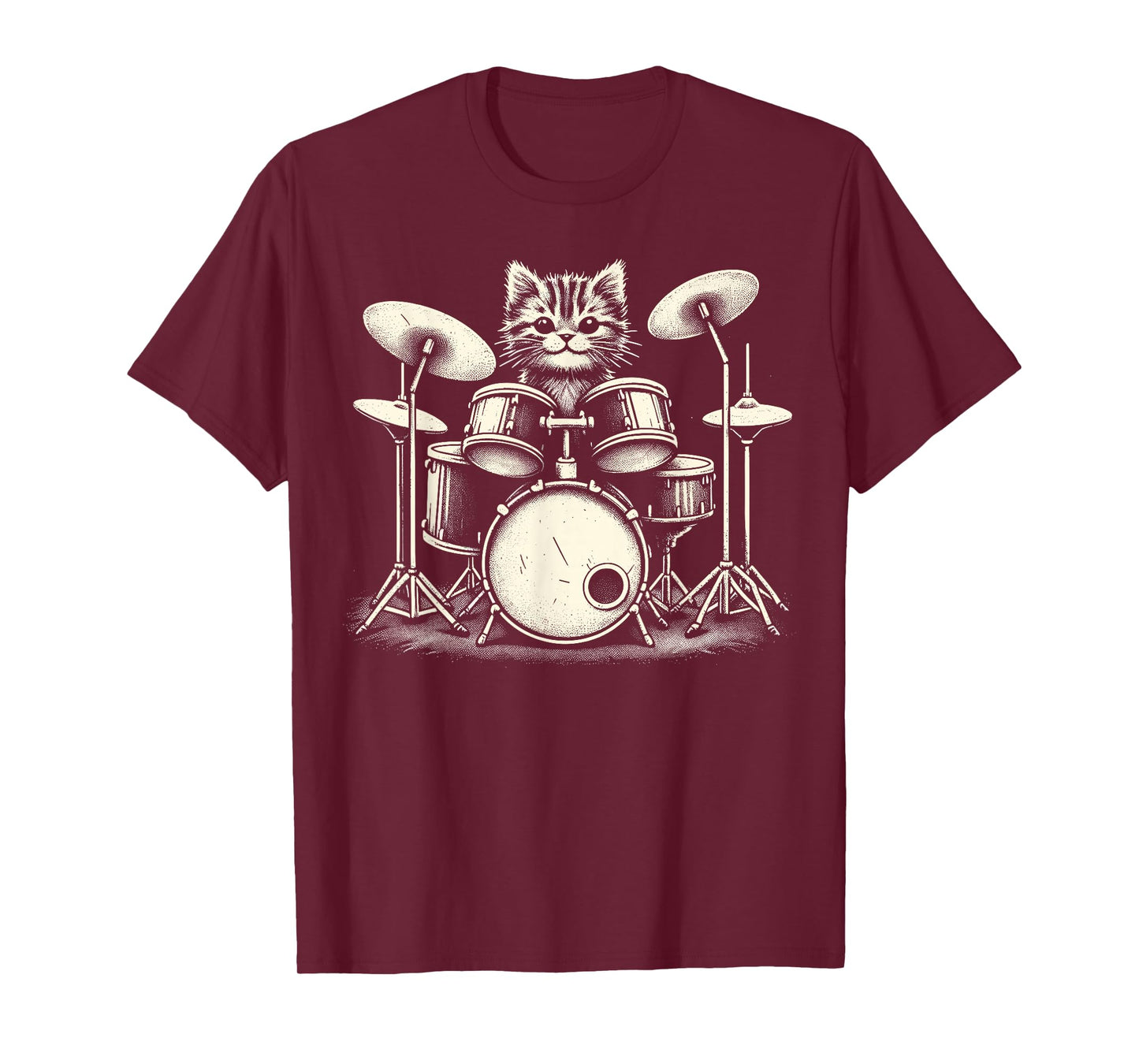 Cat Drummer Playing Drums T-Shirt