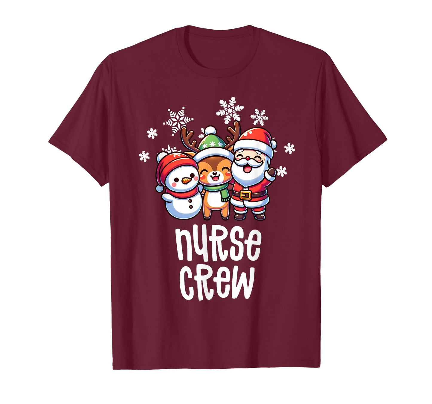 Christmas Nurse Crew Santa Snowman Holiday RN NICU PICU T-Shirt