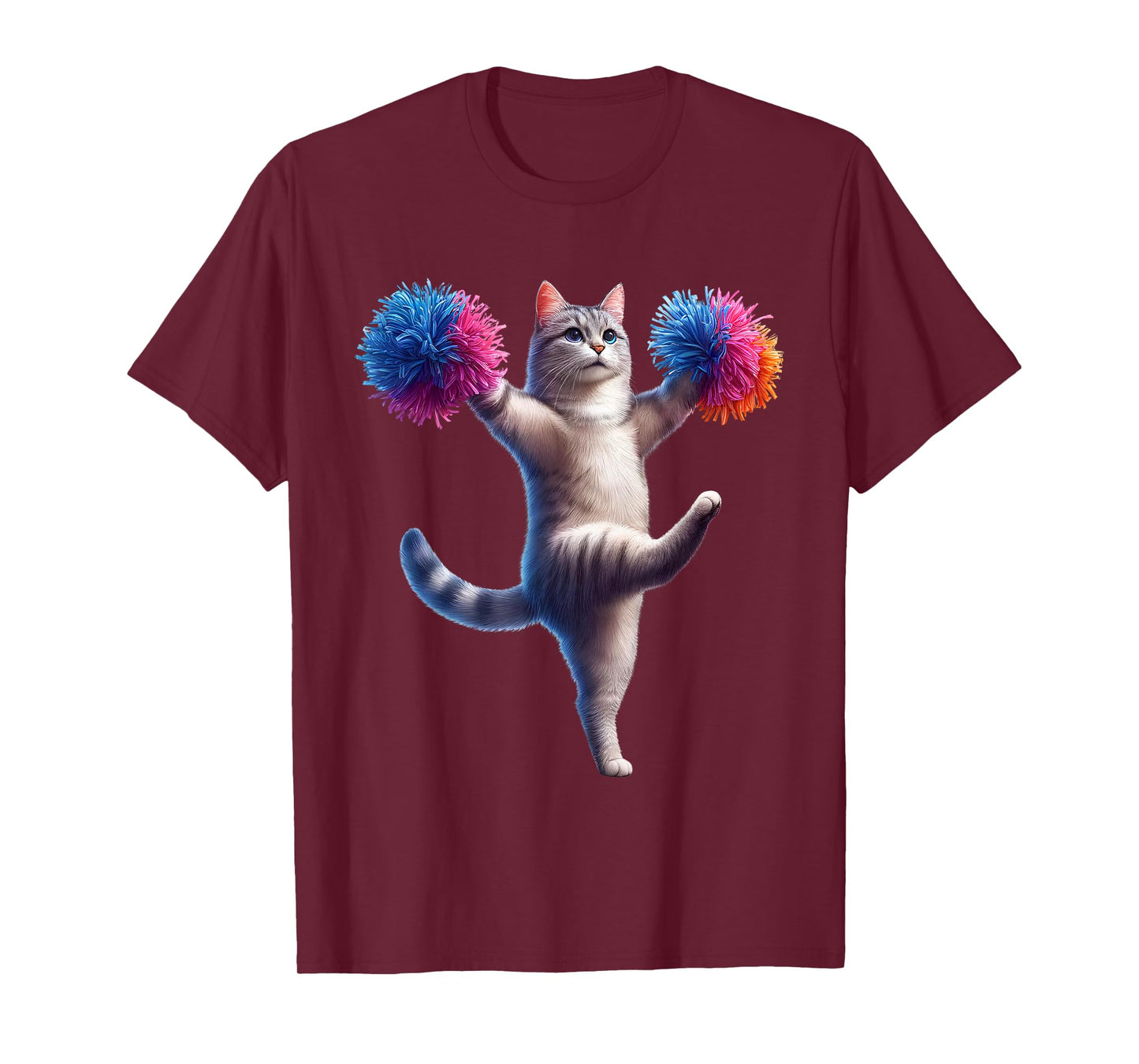 Cat Cheerleading Cheerleader Kitten Lover T-Shirt