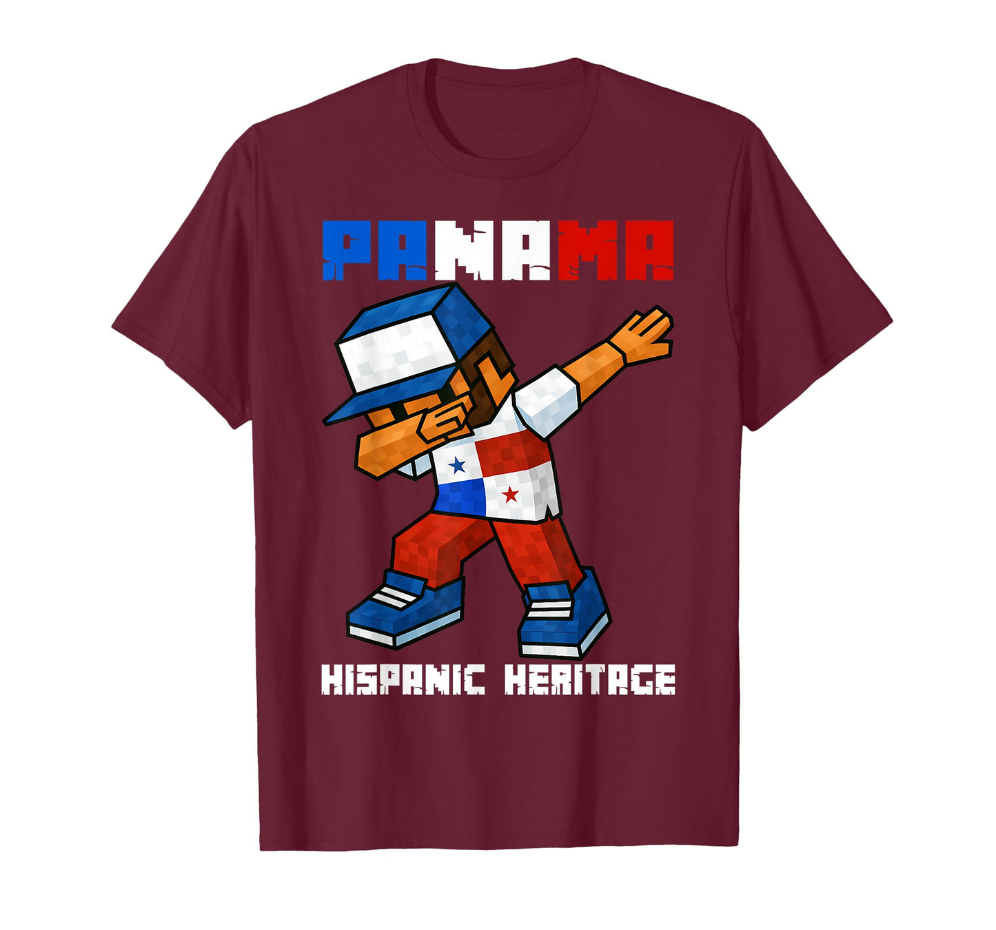 Panama Dab Boy Game Pixel Hispanic Heritage Panamanian Kids T-Shirt