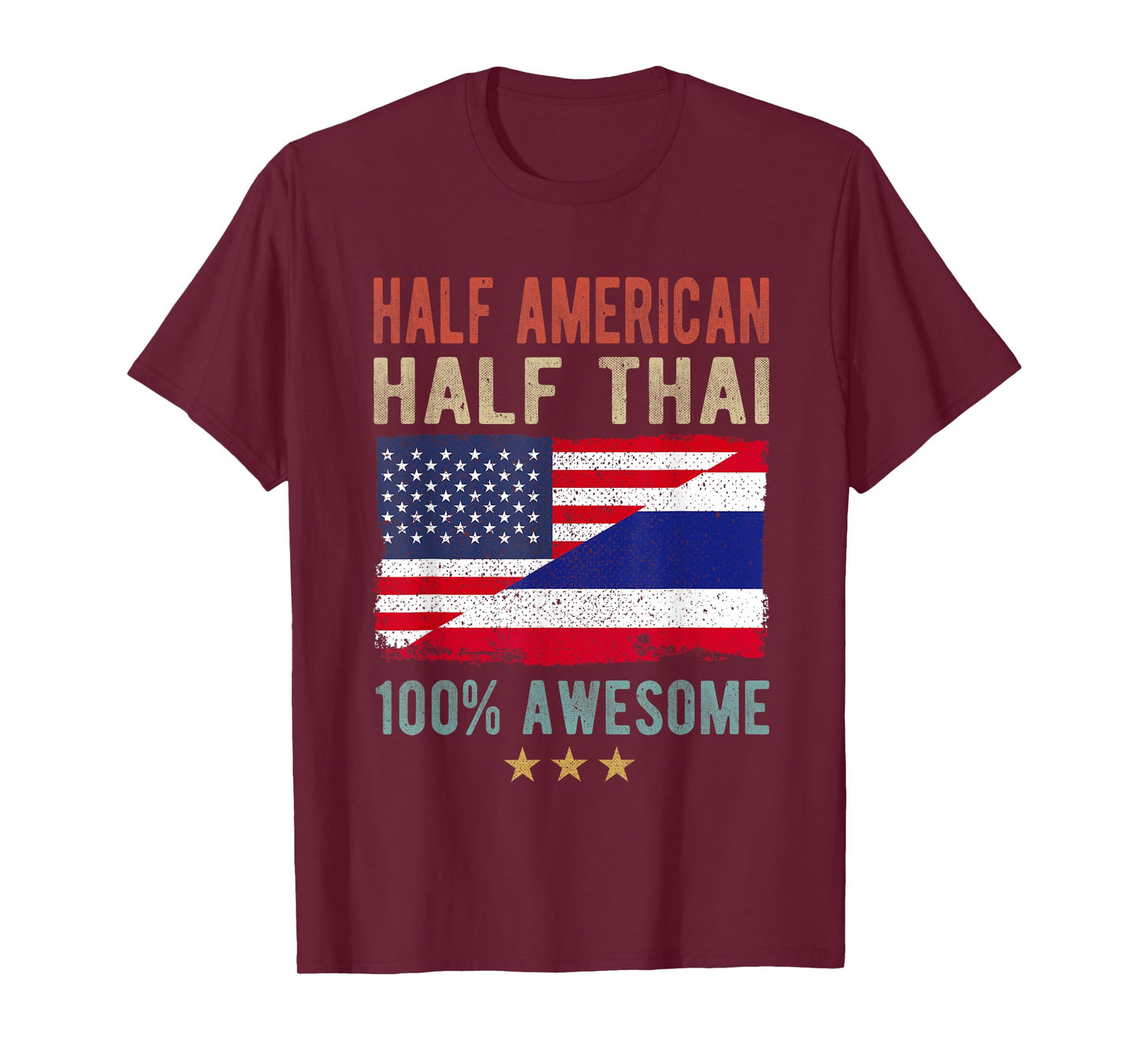 USA Thailand Flag Half American Half Thai T-Shirt