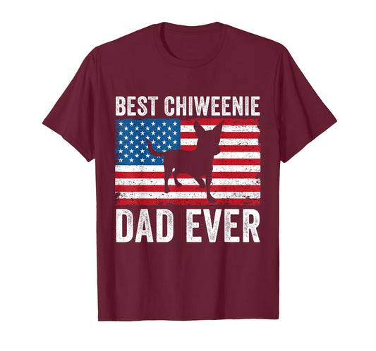 Chiweenie Dad Chiweenie Lover Owner 4th of July Patriotic T-Shirt