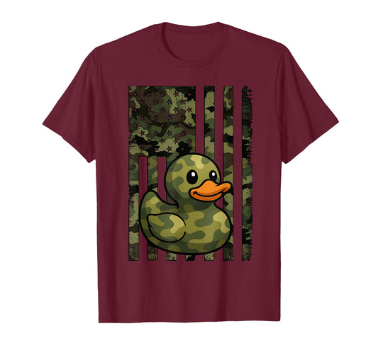 Camo Rubber Duckie American Flag Camouflage Rubber Ducky T-Shirt