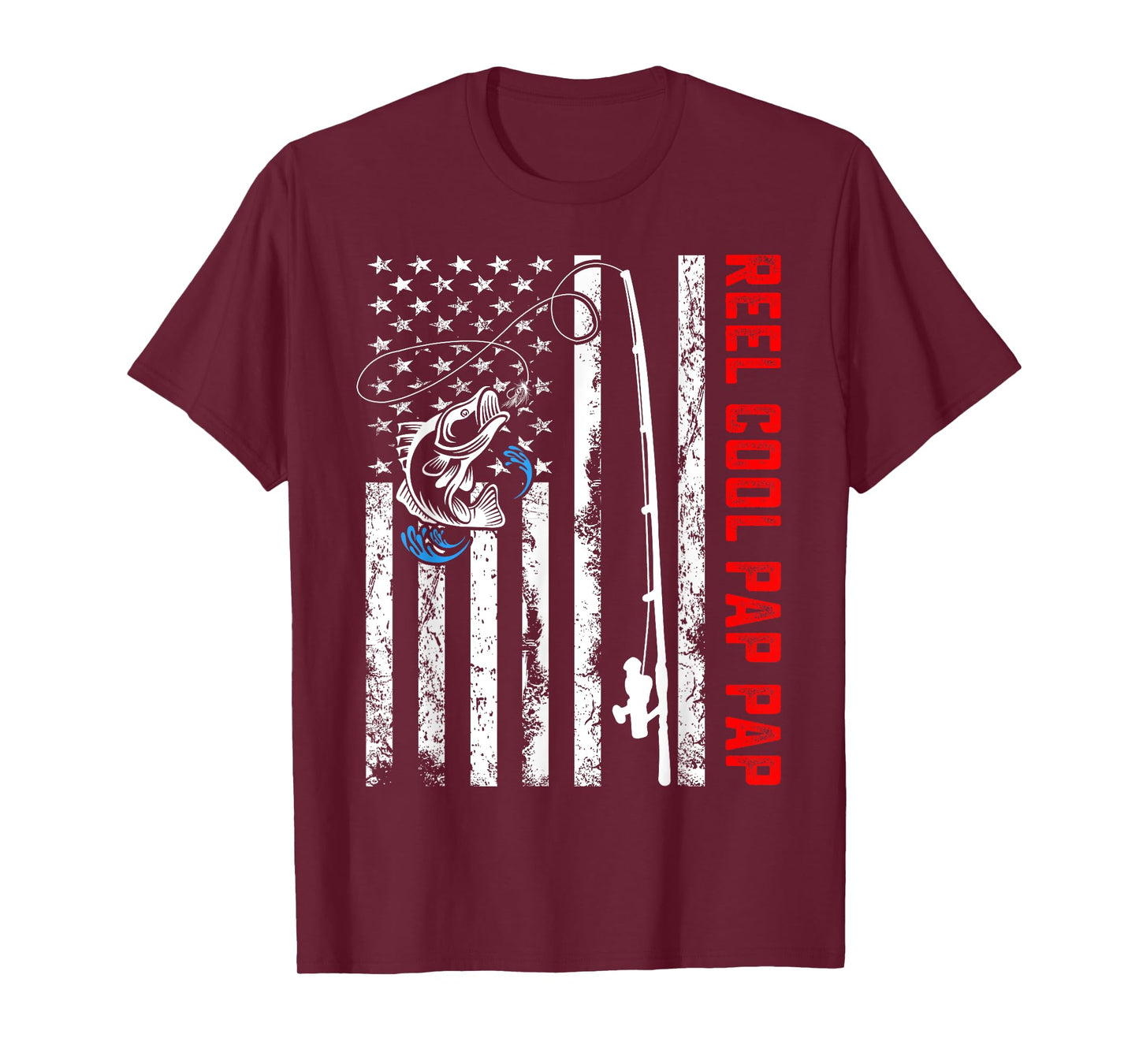 Reel Cool Pap Pap Shirt American Flag Fishing Birthday Gifts T-Shirt