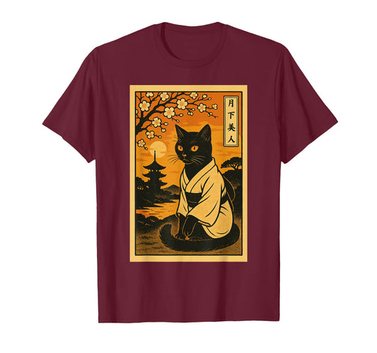 Autumn Japanese Cat Men Women Kids Funny Cat T-Shirt