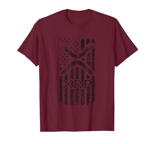 XRP Crypto - XRP Cryptocurrency - American Flag - XRP T-Shirt
