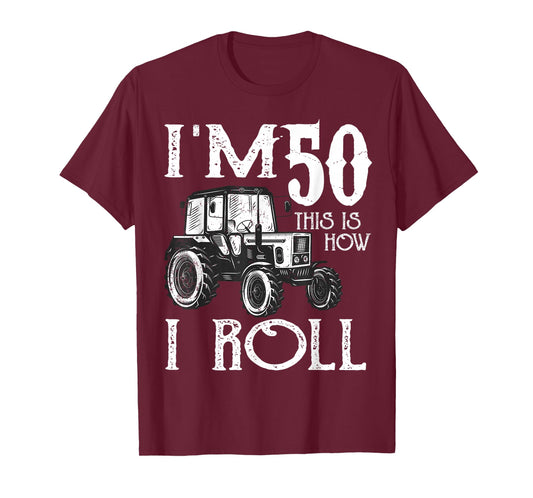 50th Birthday Tractor Farmer Rancher Funny 50 years old gift T-Shirt