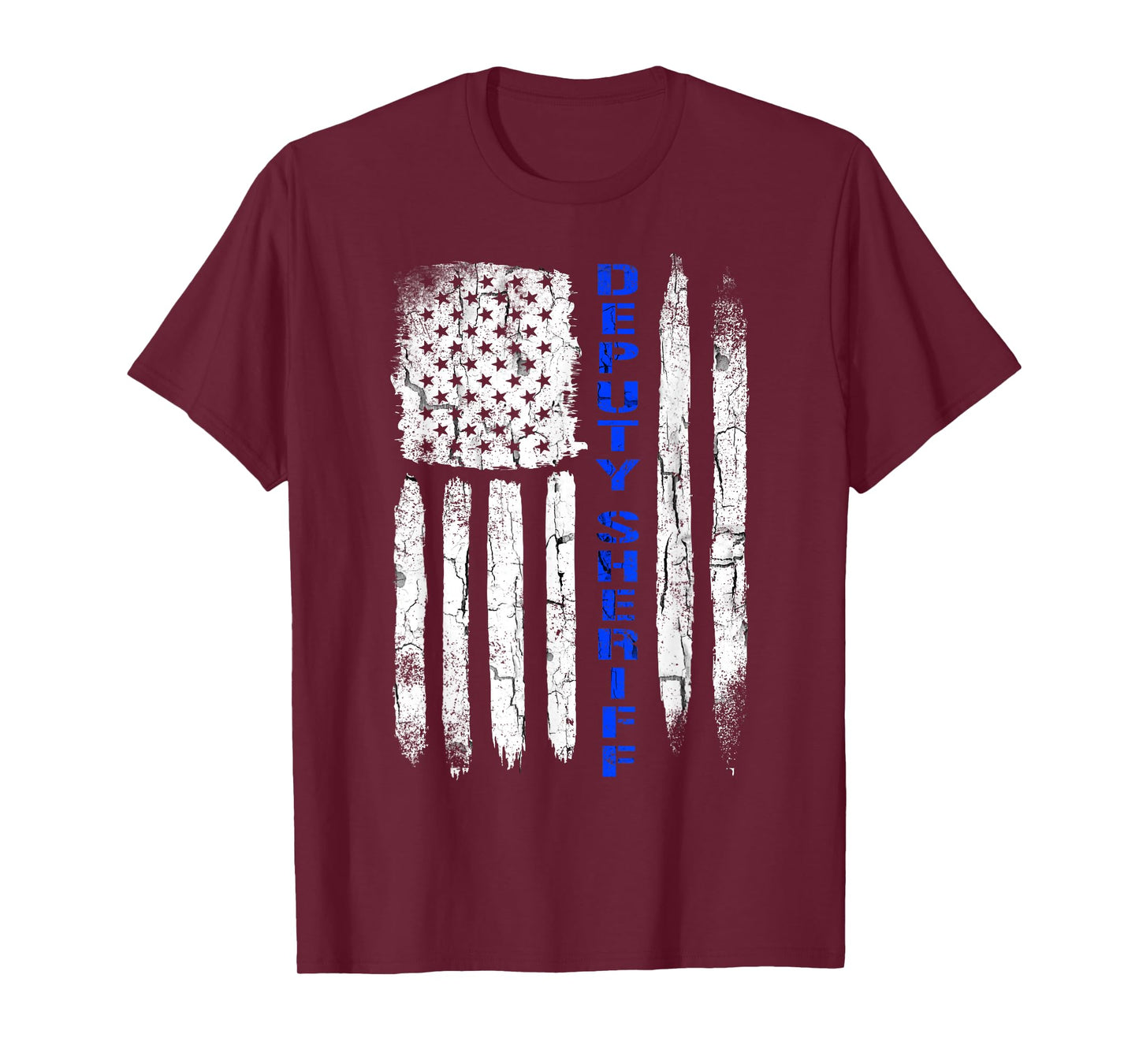Deputy Sheriff Shirts for Men Thin Blue Line American Flag T-Shirt