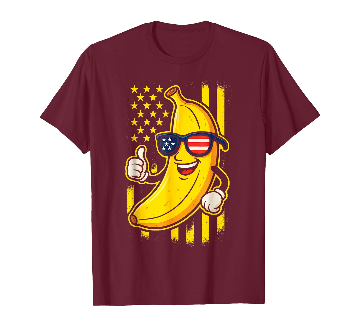 Dabbing Banana Retro American Flag Banana Lover Boys Kids T-Shirt