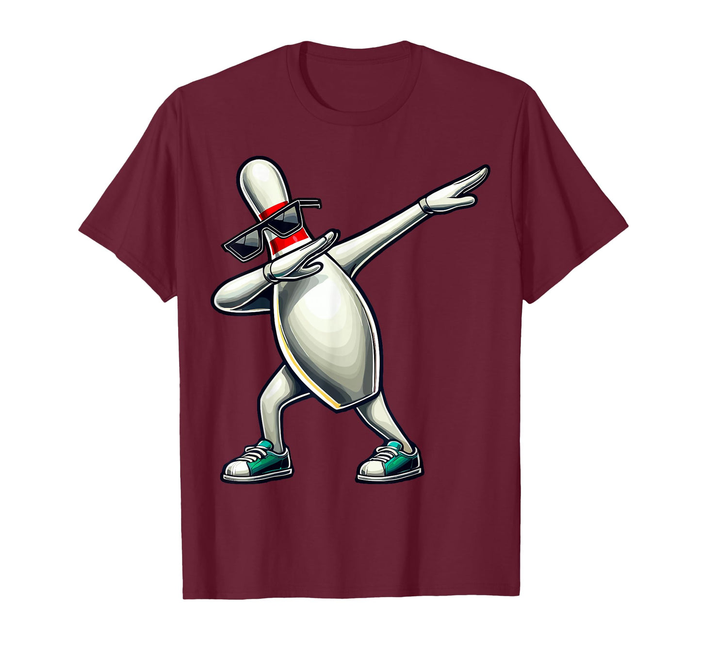 Bowling Pin Dabbing Sunglasses Bowler Player T-Shirt