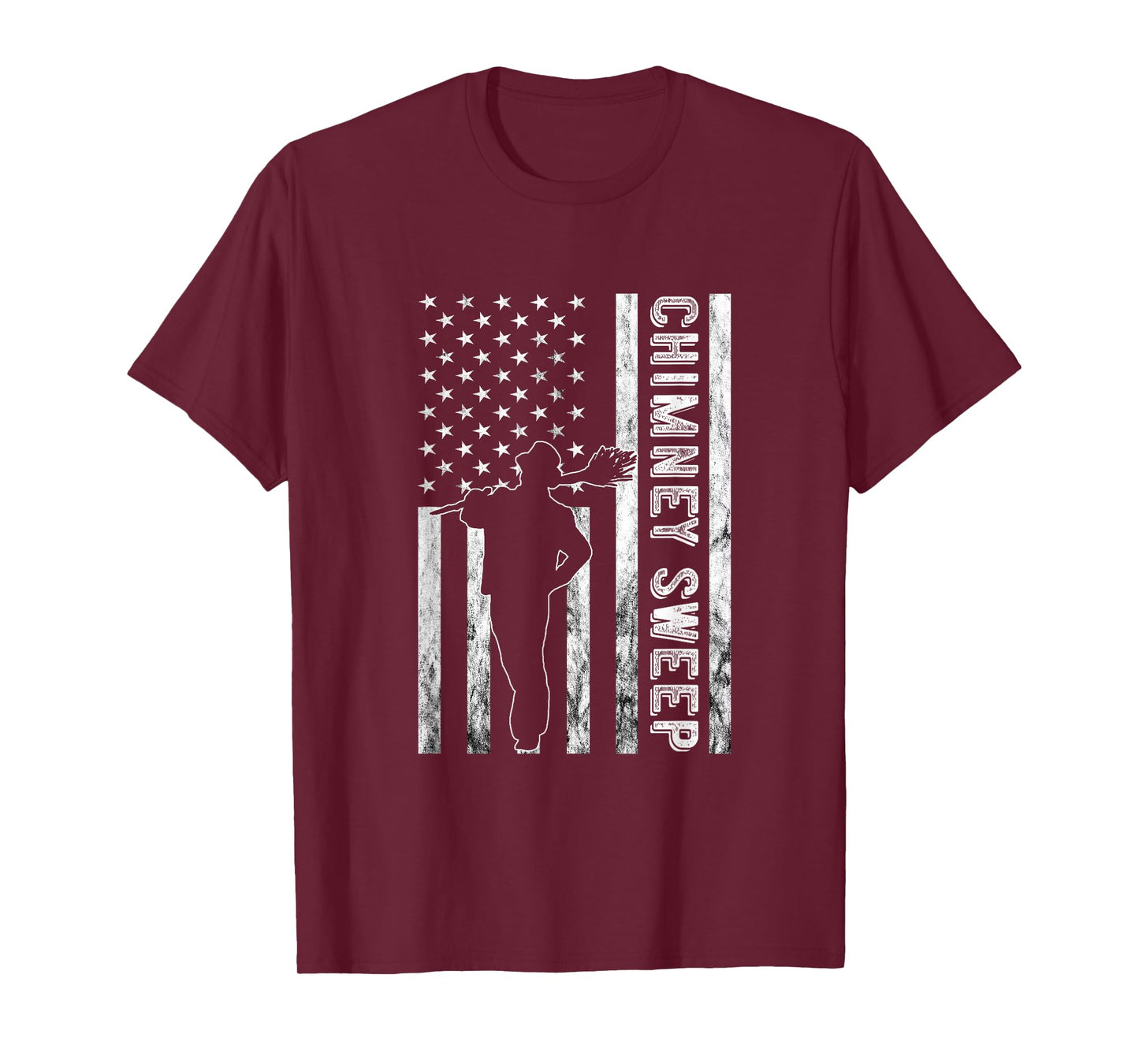 Vintage Chimney Sweep Chimney Sweeper American USA Flag T-Shirt