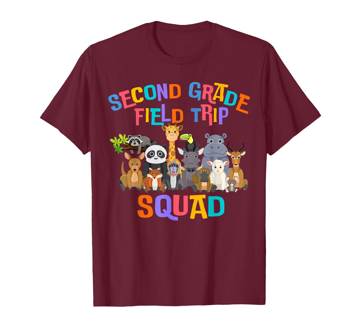 2nd Second Grade Field Day Trip Squad 2025 Funny Zoo Animal T-Shirt