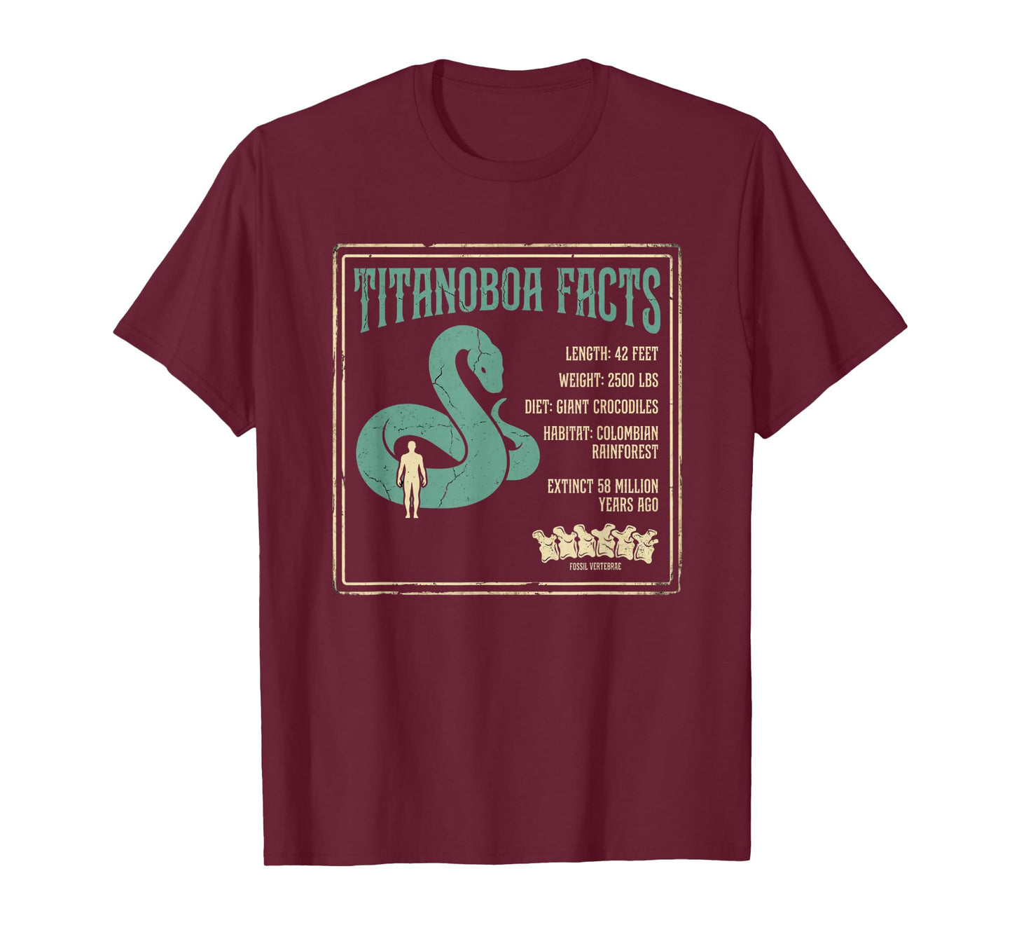 Titanoboa Facts Prehistoric Snake Fossil T-Shirt