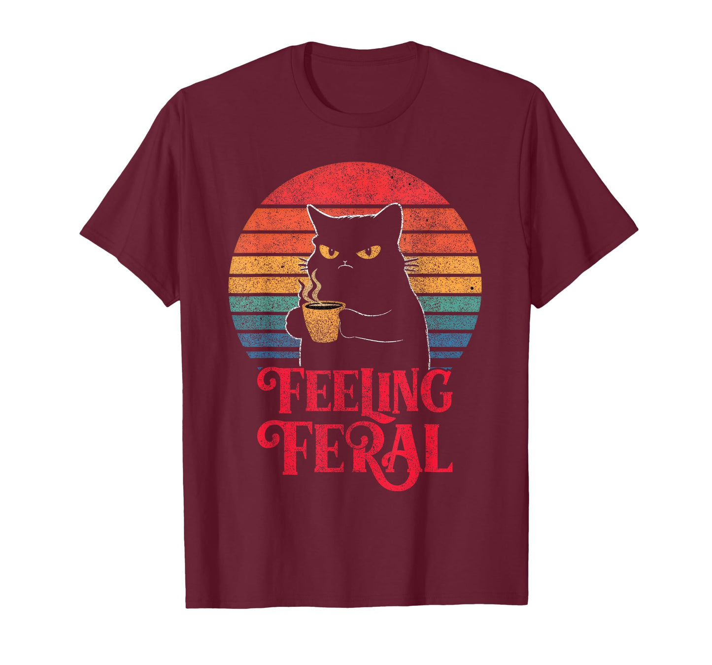 Feeling Feral Funny Summer Cat Lover Design For Girls, Women T-Shirt