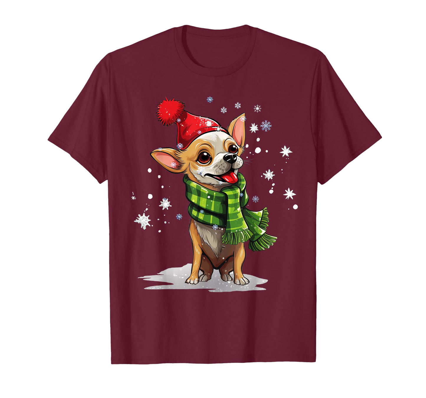 Chihuahua Dog Christmas Snow Winter Vibes for Men Women Kids T-Shirt