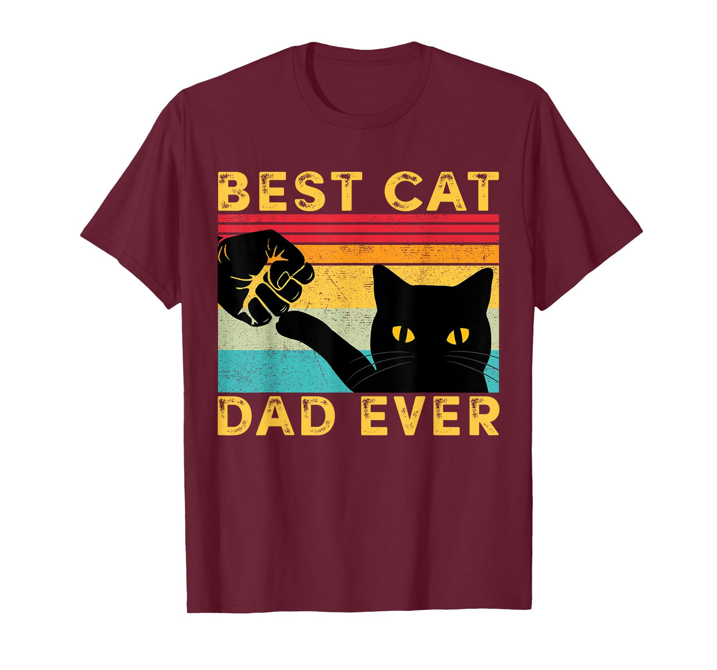 Best Cat Dad Ever Funny Cat Daddy Fist Bump Father's Day T-Shirt