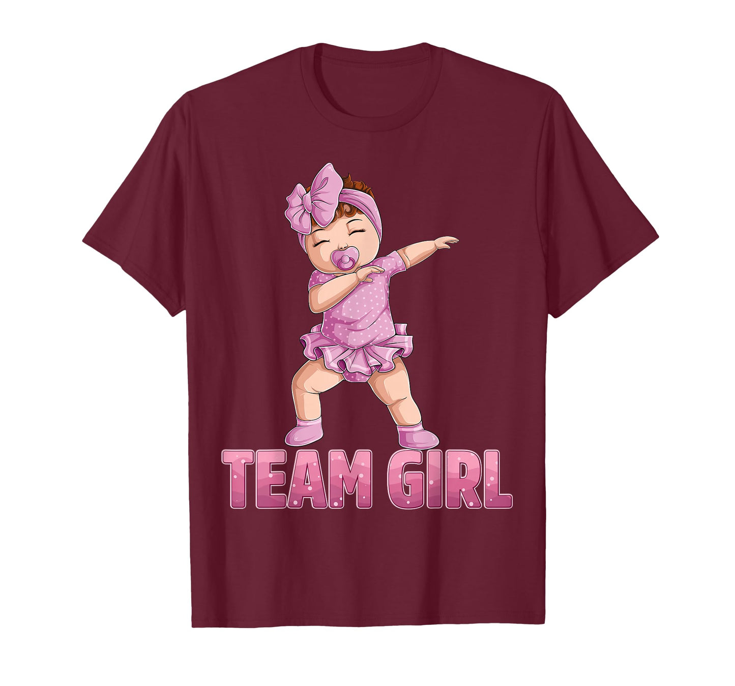 Gender Reveal Party Team Girl Baby Announcement Women Men T-Shirt Small