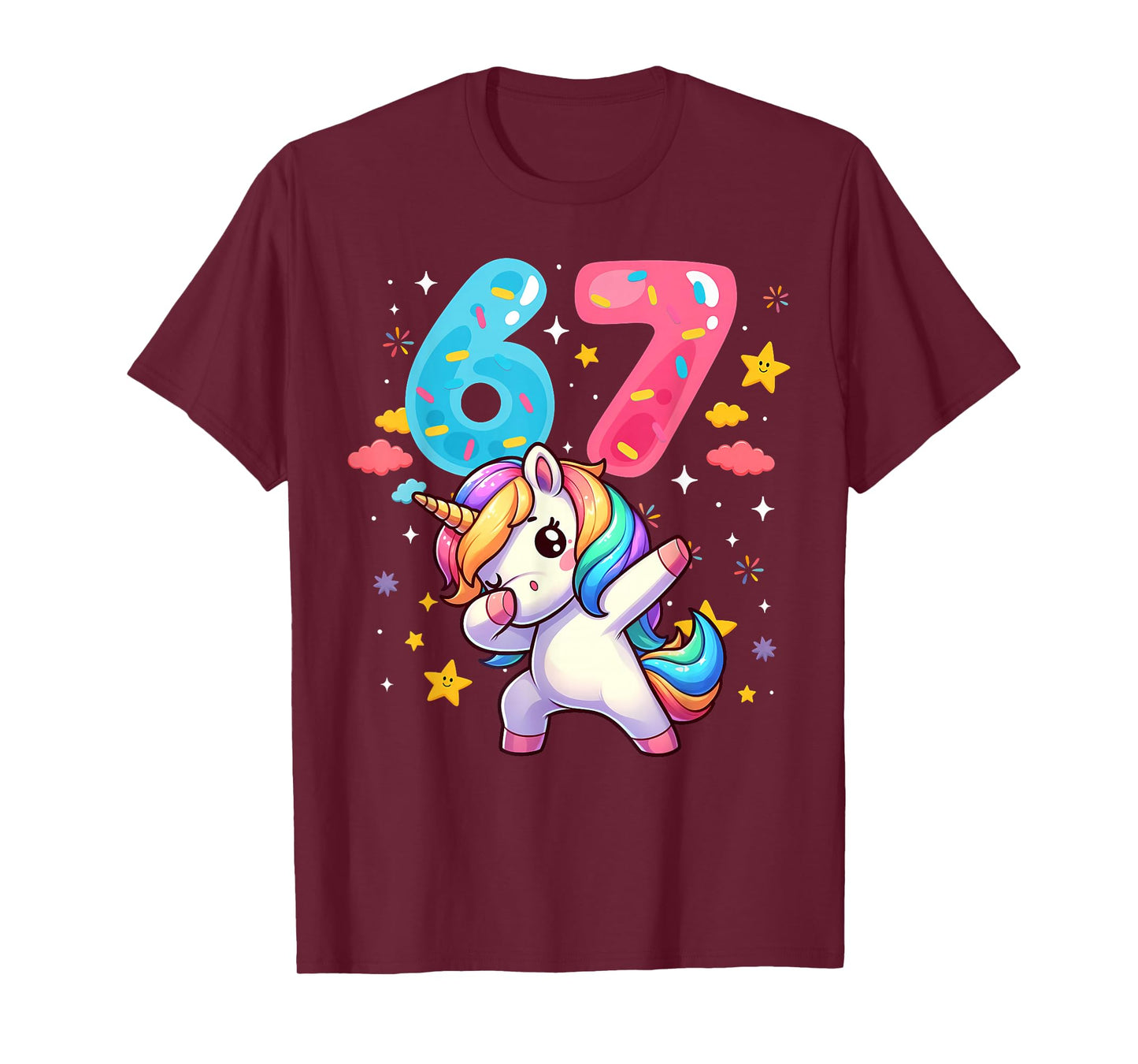 67 Meme Unicorn Six Seven Meme Funny Dabbing Unicorn T-Shirt