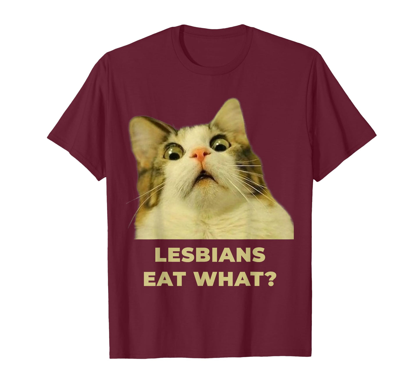 Lesbians Eat What?! Funny Cat LGBT Pride T-Shirt for Men Women