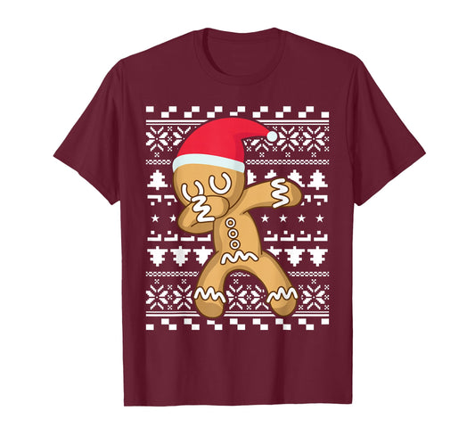 Dabbing Gingerbread Man Ugly Christmas Sweater T-Shirt