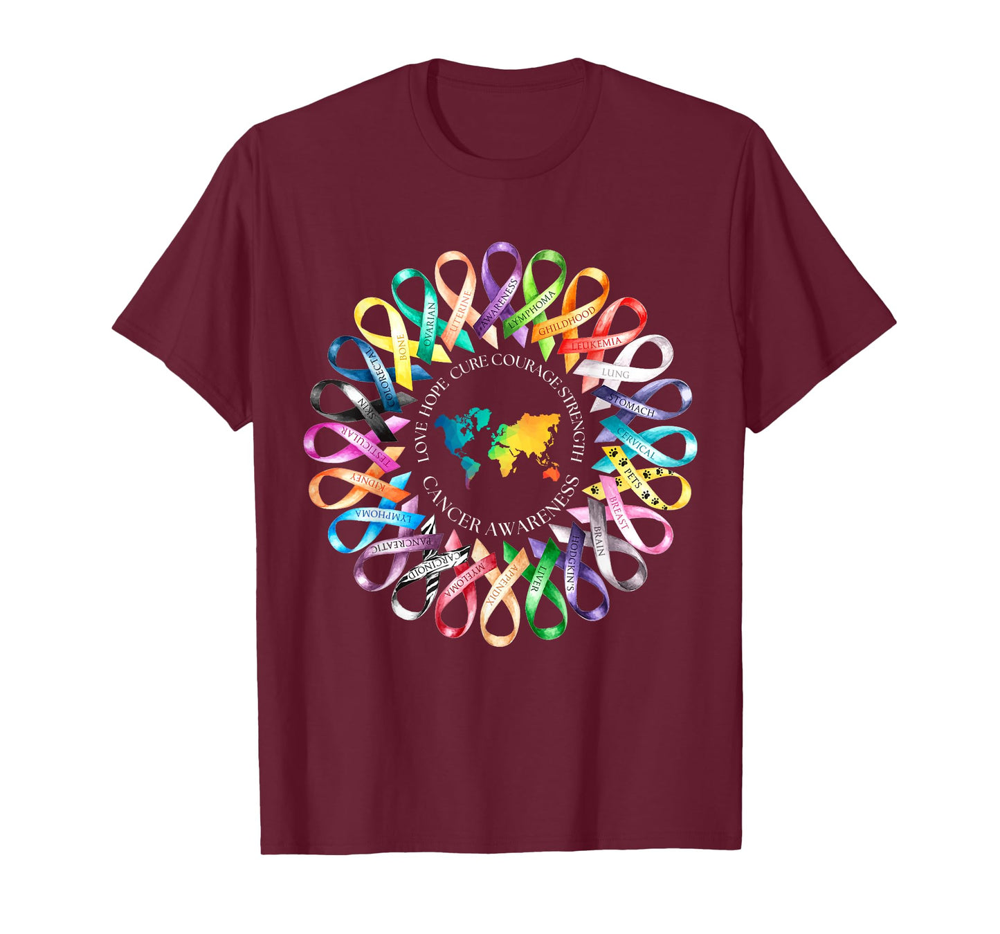 All Cancer Matters Survivors Awareness Fight Ribbon Support T-Shirt