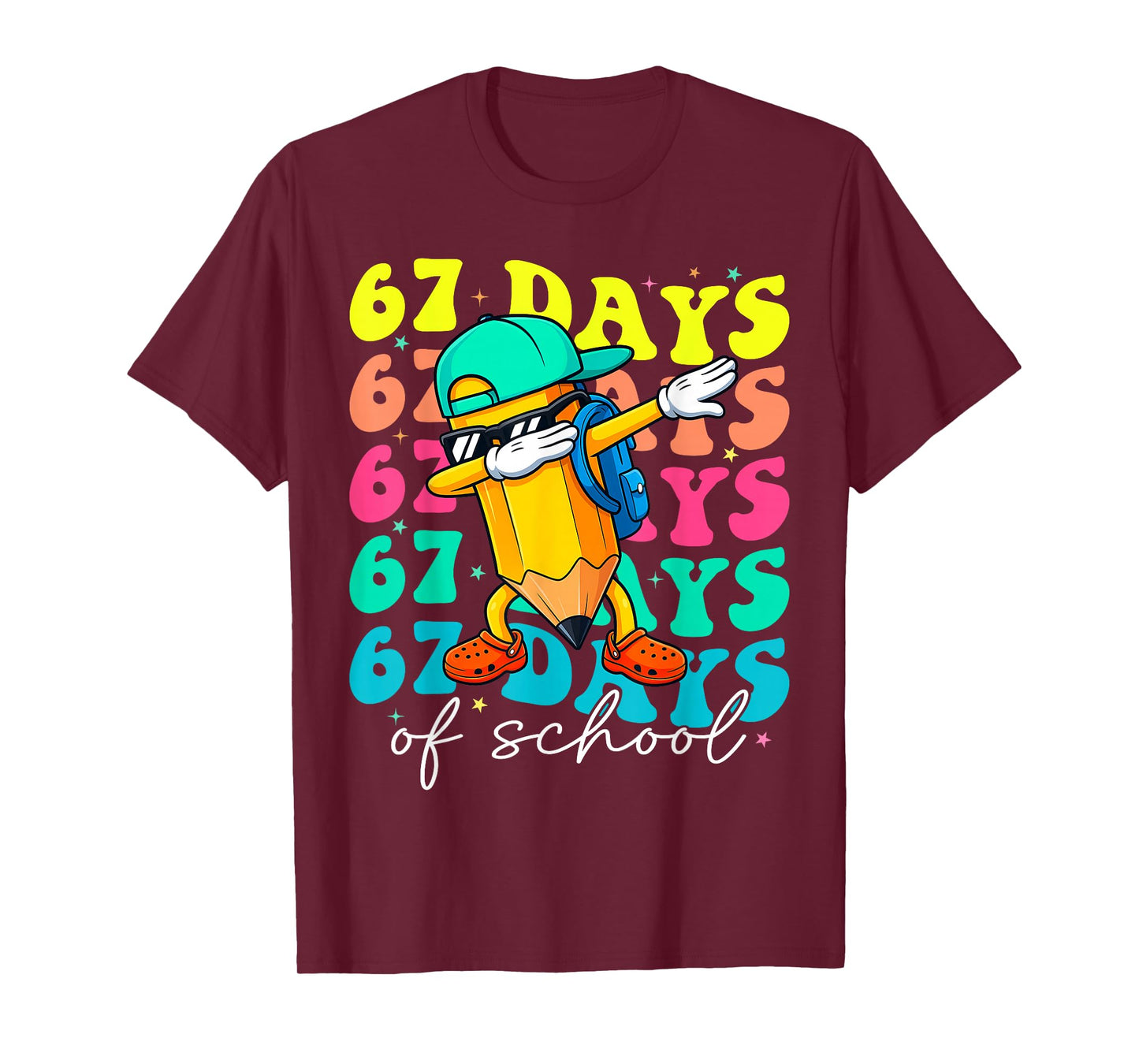 Meme 67 Days of School Dabbing Kids 100th Day of School 6 7 T-Shirt