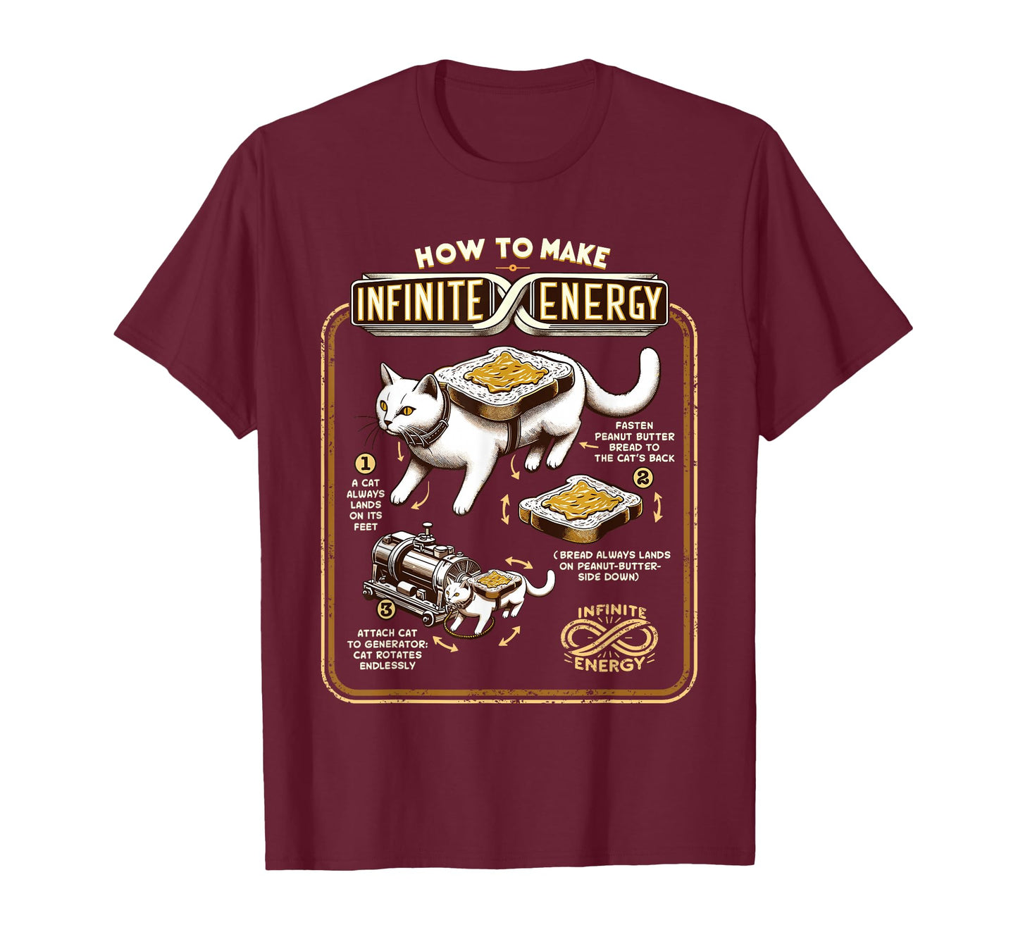 Science Experiment Perpetual Mobile Infinite Energy Cat T-Shirt