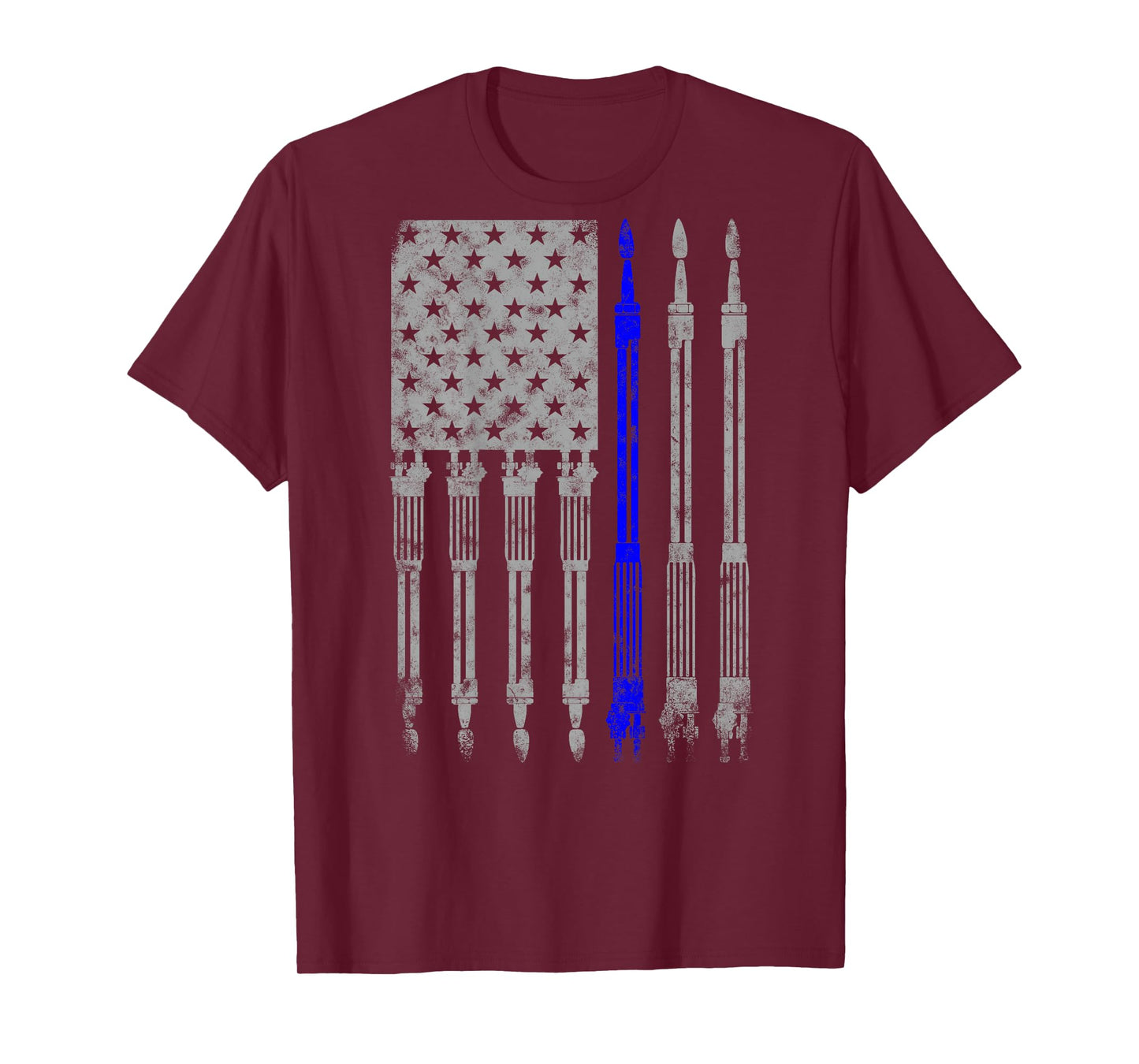 Welder Blue line American Flag Shirt USA Patriotic Welder T-Shirt