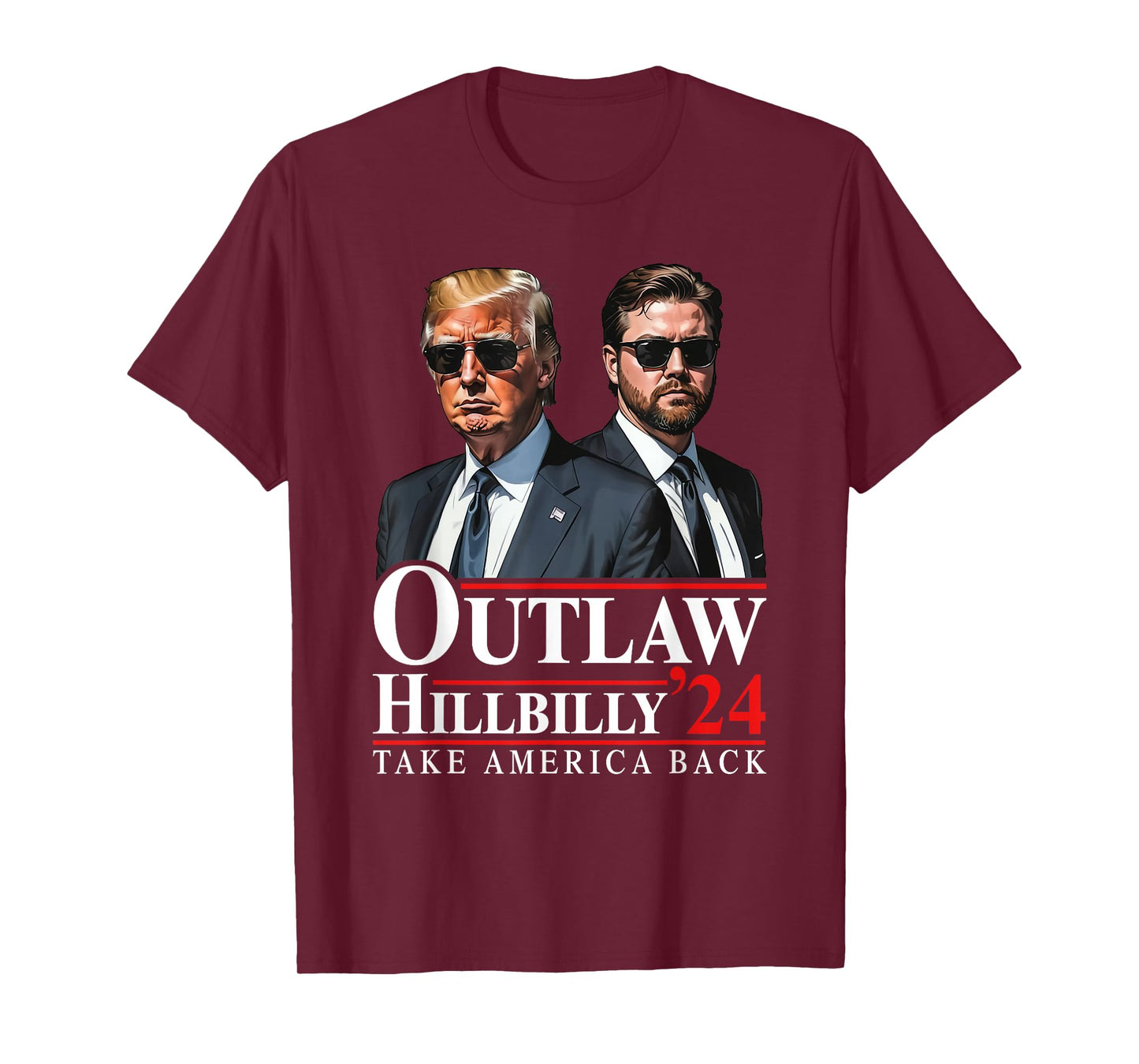Trump Vance 2024 Outlaw Hillbilly US Flag Vintage Elections T-Shirt