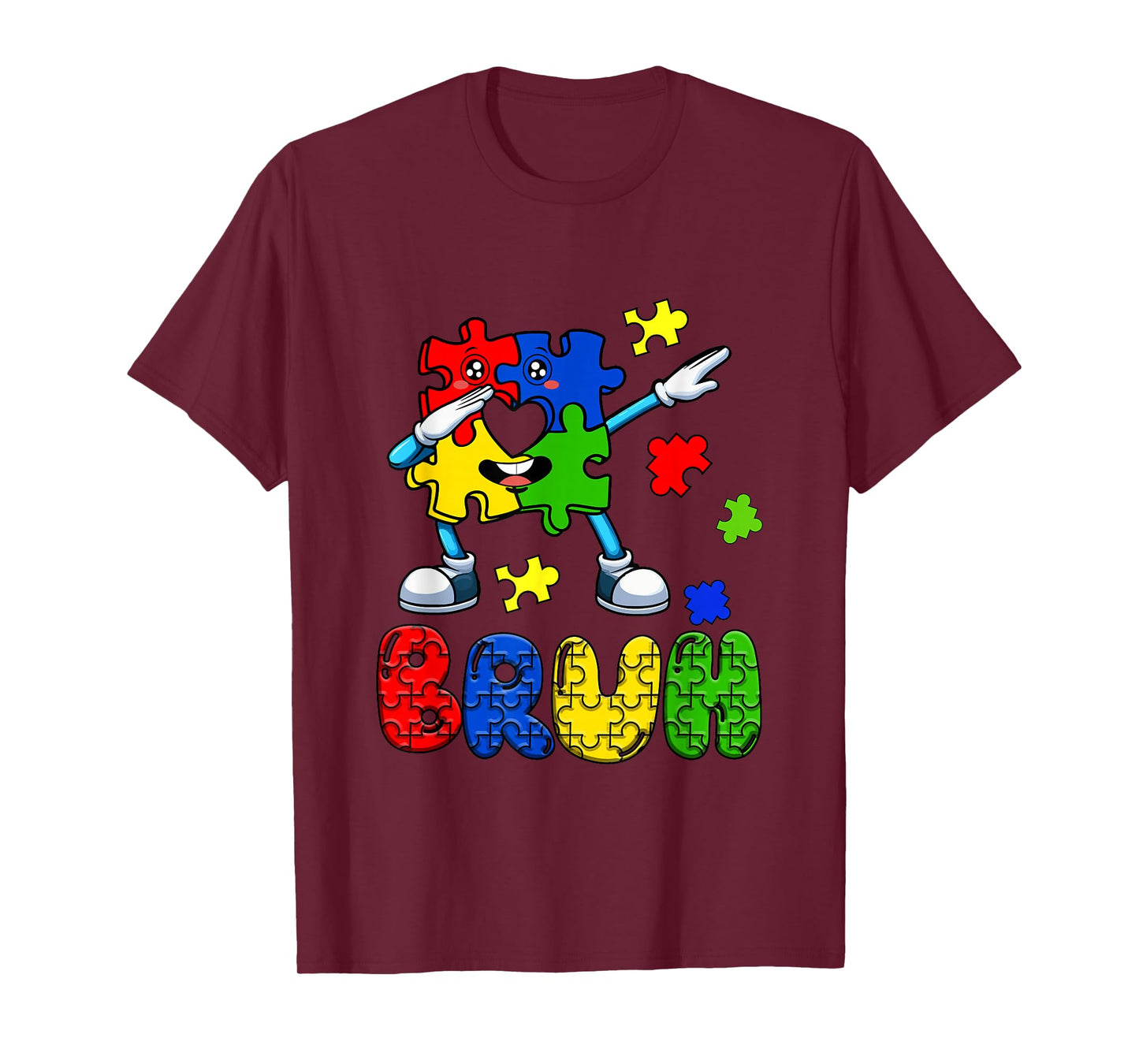 Proud Autism Awareness Dabbing Puzzle Pieces Costume Family T-Shirt