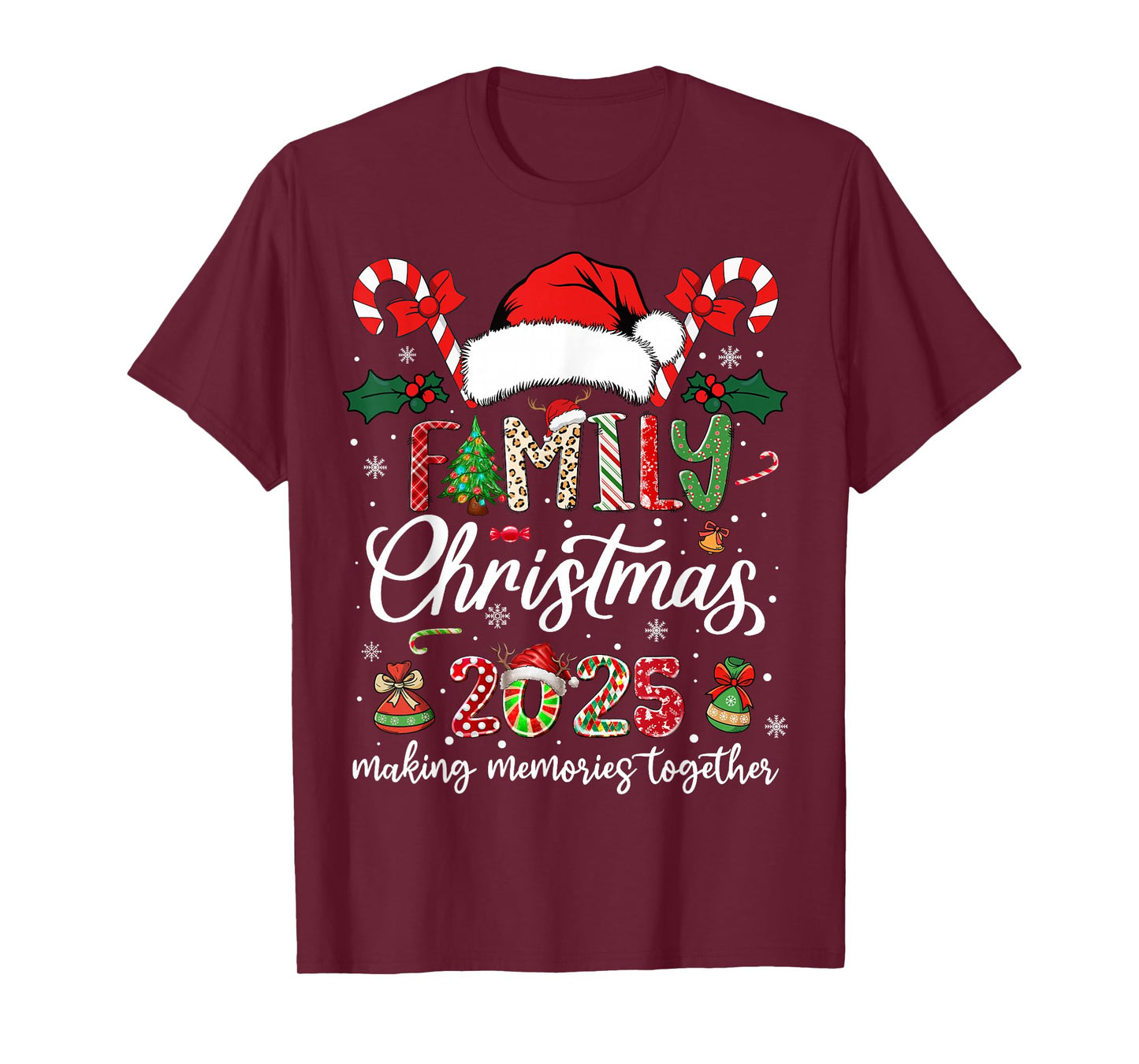 Family Christmas 2025 Matching Squad Santa Elf Funny Xmas T-Shirt