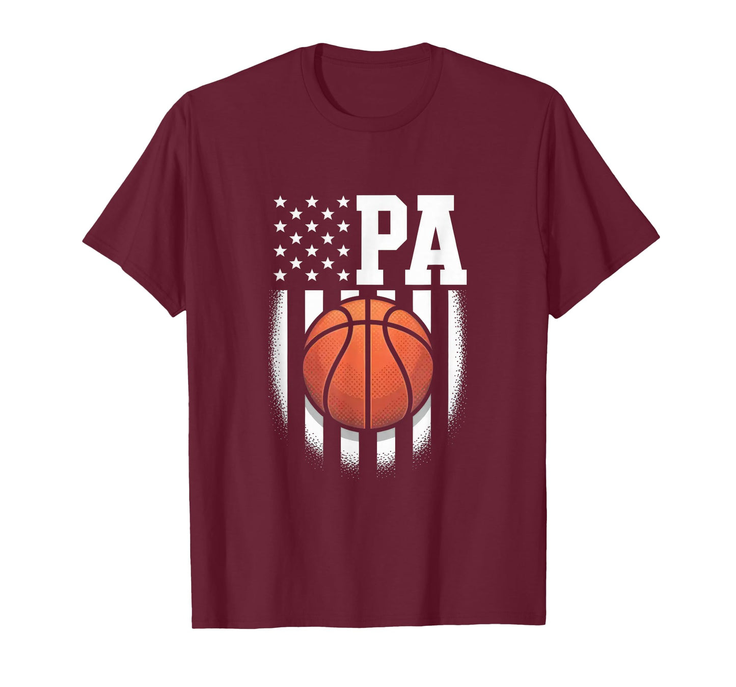 Basketball Pa American Flag Vintage Christmas Pa Xmas T-Shirt