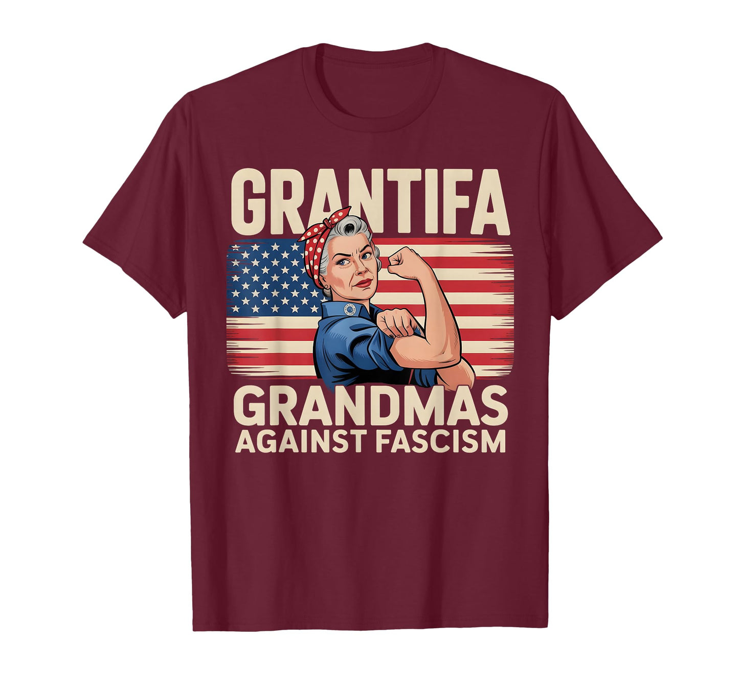 GRANTIFA Grandmas Against Fascism Patriotic Vintage Art T-Shirt