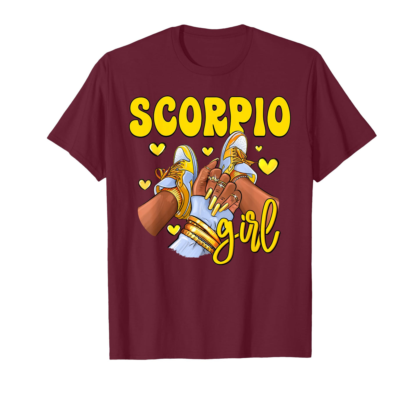 Scorpio Girl Shoes Sneakers Zodiac Sign Black Women T-Shirt