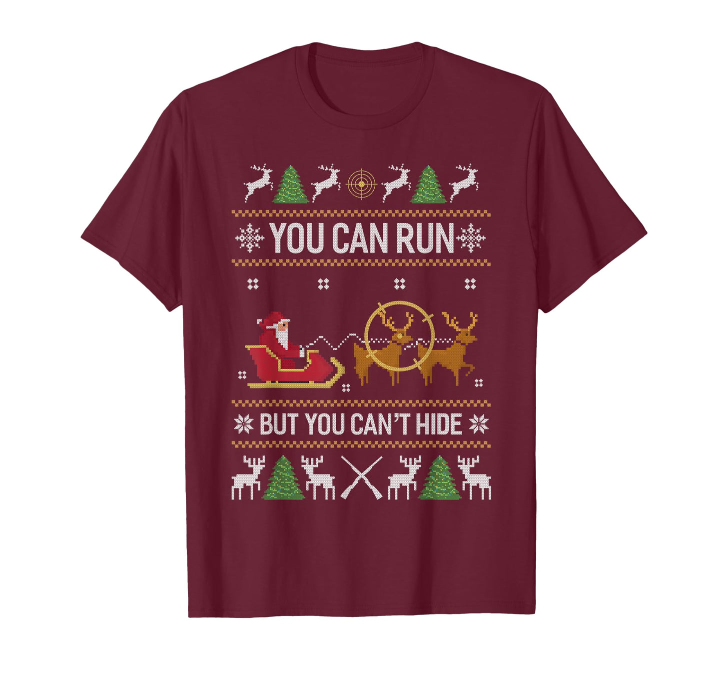 Deer Hunting Santa Hunter Ugly Christmas Sweater Xmas Gifts T-Shirt