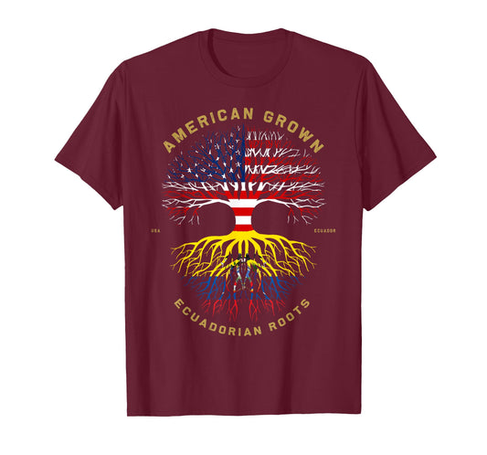 American Grown with Ecuadorian Roots Tree USA Flag Gifts T-Shirt