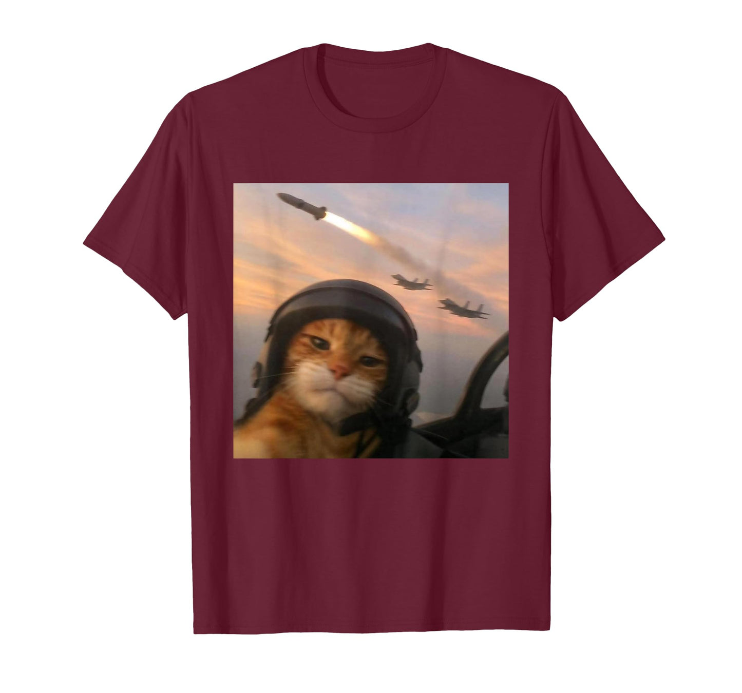 Selfie Squad Cat Funny Fighter Pilot Meme Kitty Gen Z Humor T-Shirt