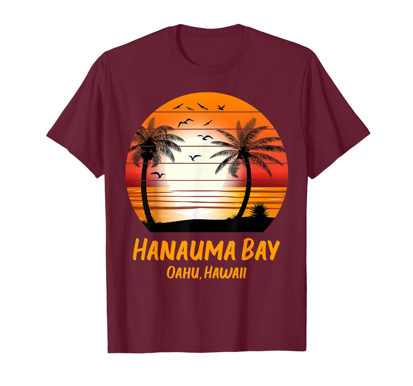Hanauma Bay Oahu Hawaii Vintage Sunset Retro Summer Vacay T-Shirt