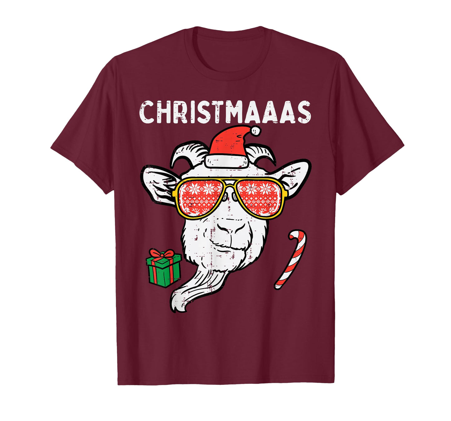 Christmas Goat Santa Xmas Farm Animal Farmer Men Women Kids T-Shirt