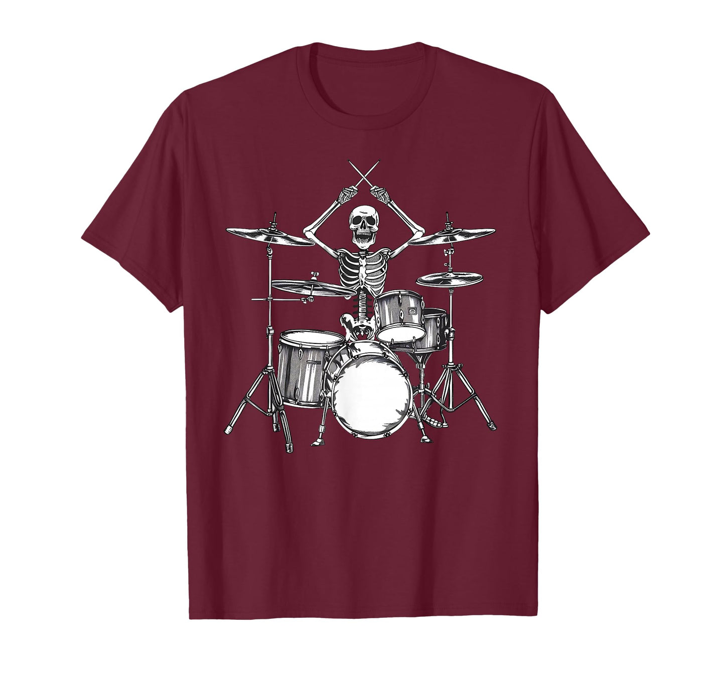 Skeleton Percussionist Drummer Halloween Rock & Roll Music T-Shirt