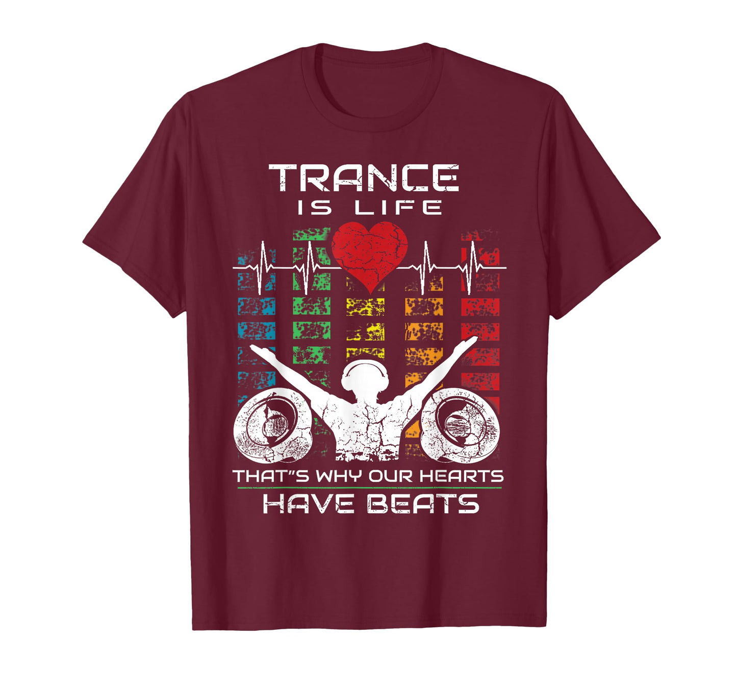 Electronic Dance Music Trance Music Retro Vintage DJ T-Shirt - Unisex-Adults/Kids - Black - Short Sleeve - Small