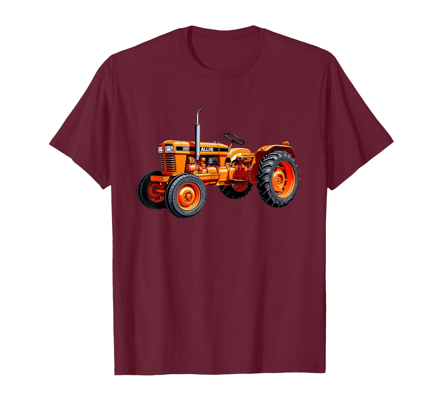 Classic Orange Tractor Retro Farming Design T-Shirt