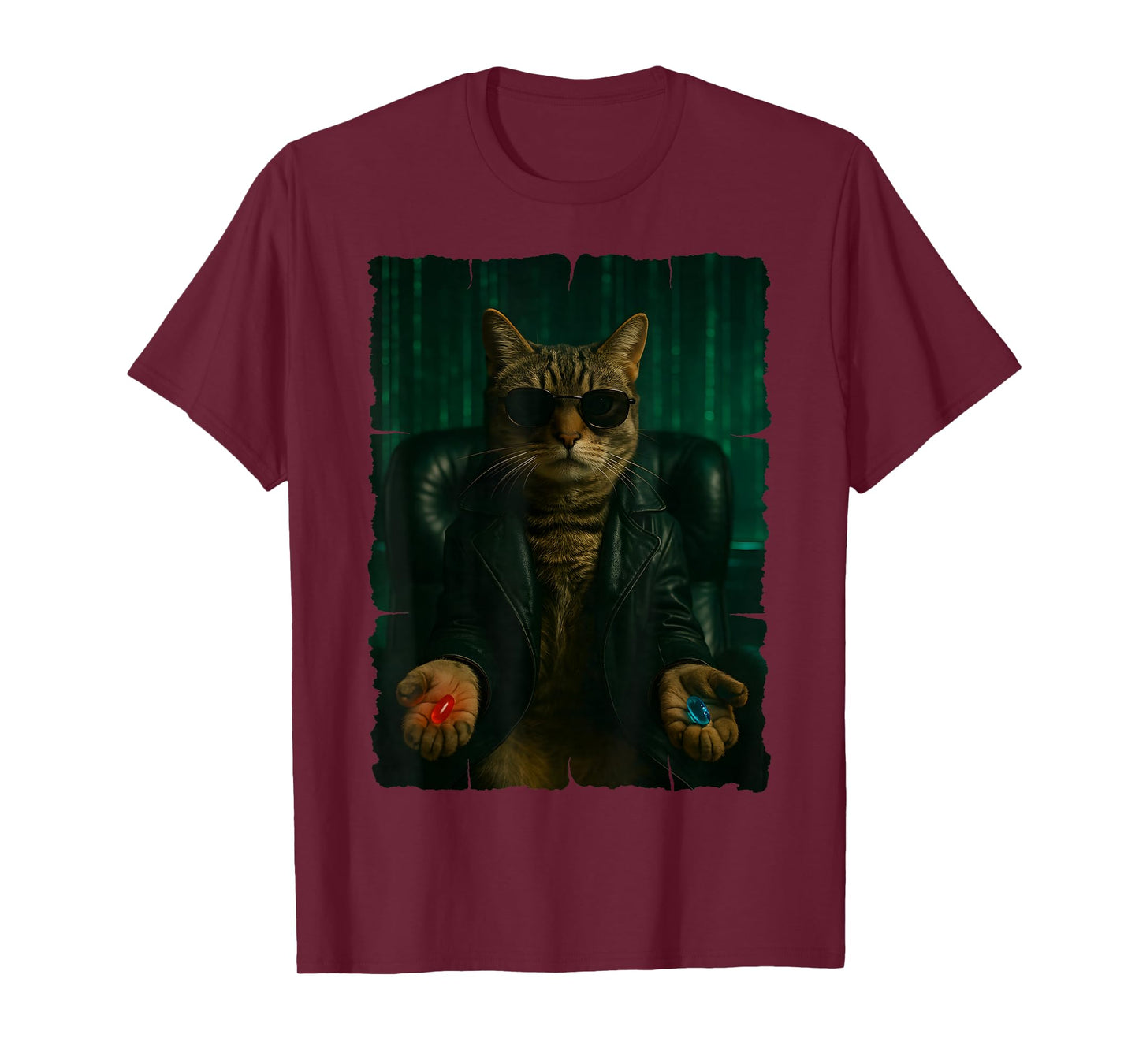 Matrix Cat - Red Pill, Blue Pill T-Shirt