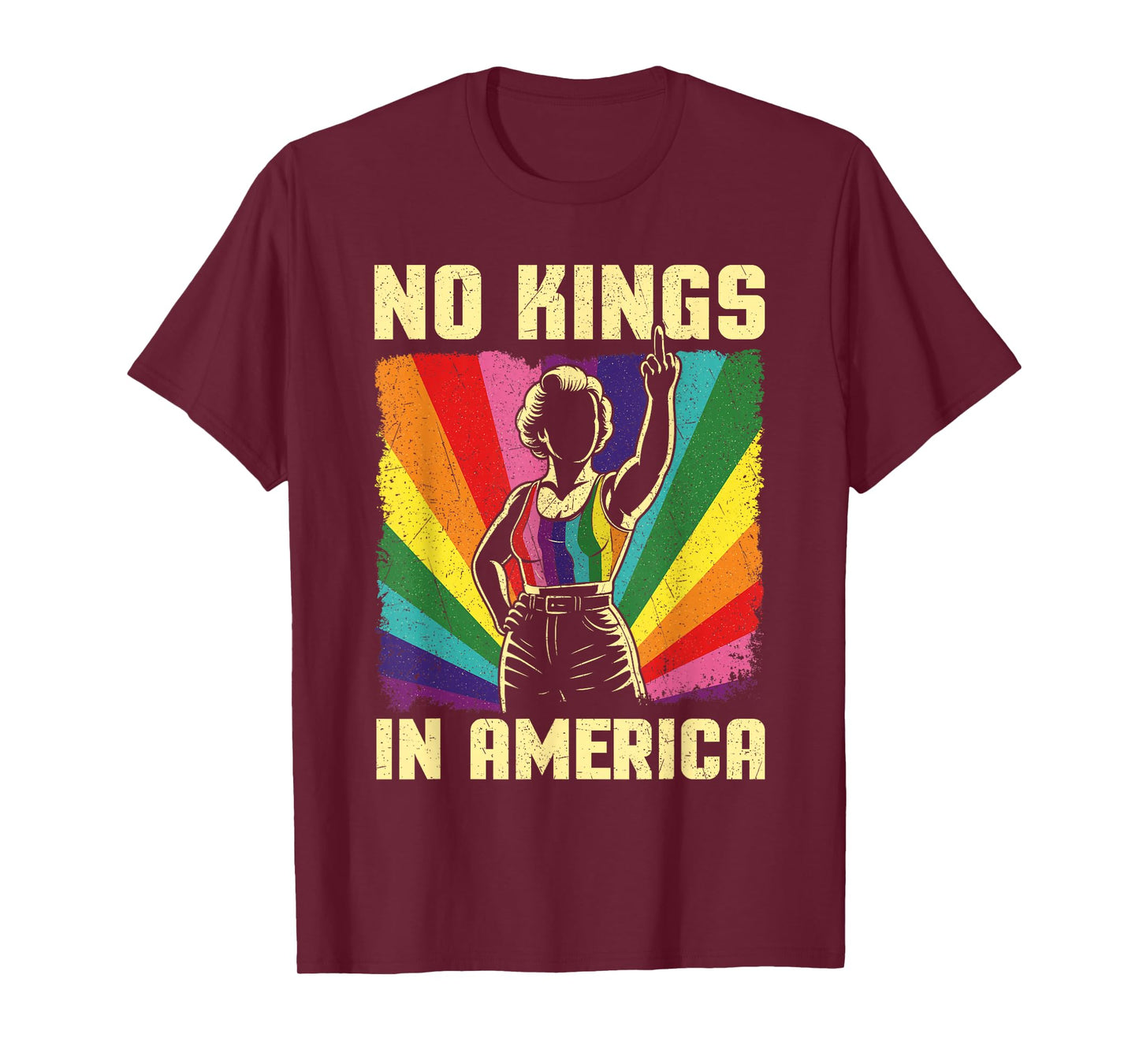 No Kings in America - Anti-Monarchy Statement Liberty LGBTQ T-Shirt