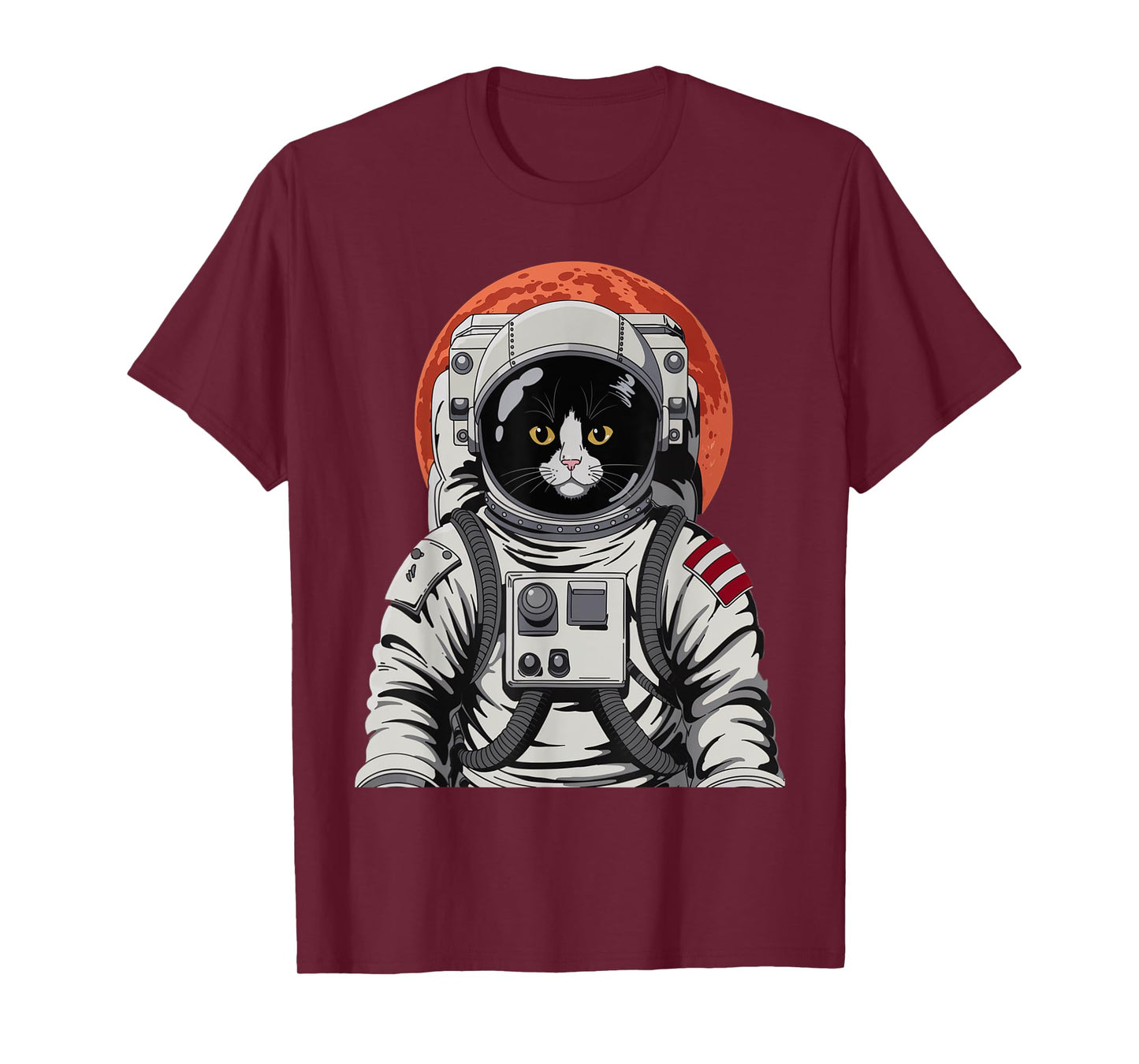 Space Cat Astronaut Cat Helmet Graphic Cat Space T-Shirt for Men Women Kids