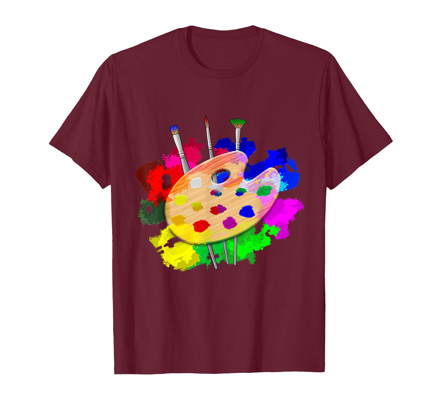 Artist Paint Palette and Brushes Art T-Shirt Small