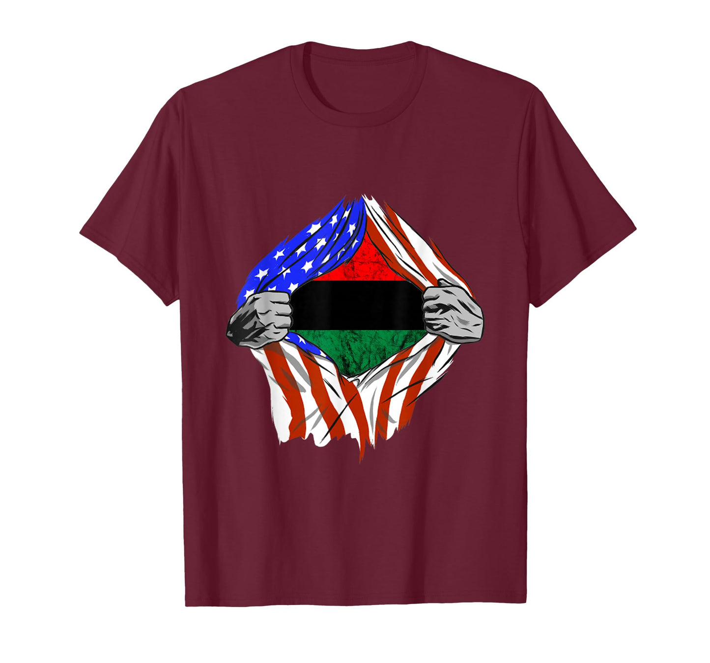 Afro American Breast Pan African Union Flag Afro American T-Shirt