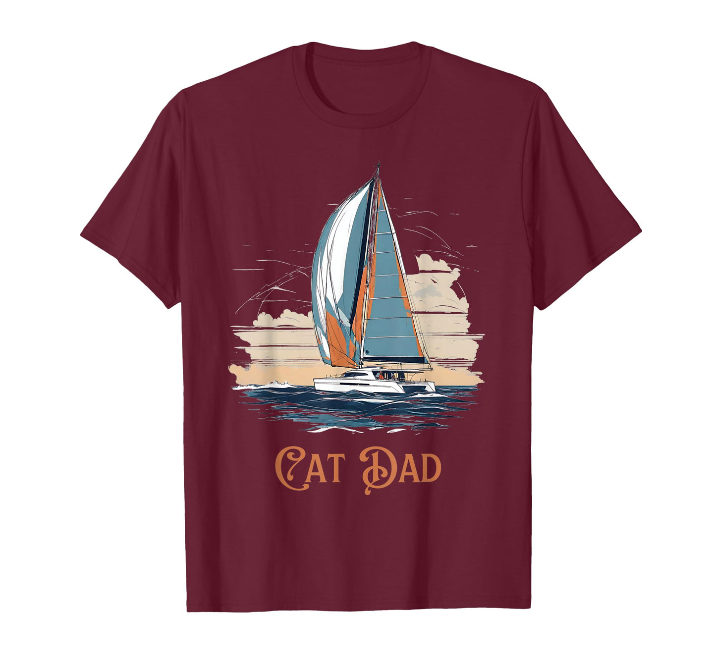 Cat Dad - Funny Men's Vintage Catamaran Sailing T-Shirt
