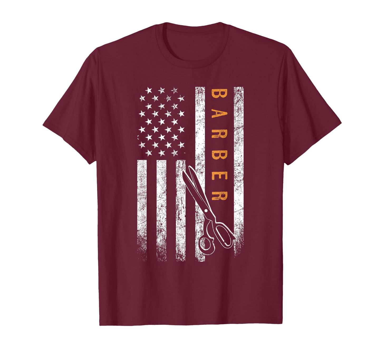 Barber American Flag Design Barbershop T-Shirt